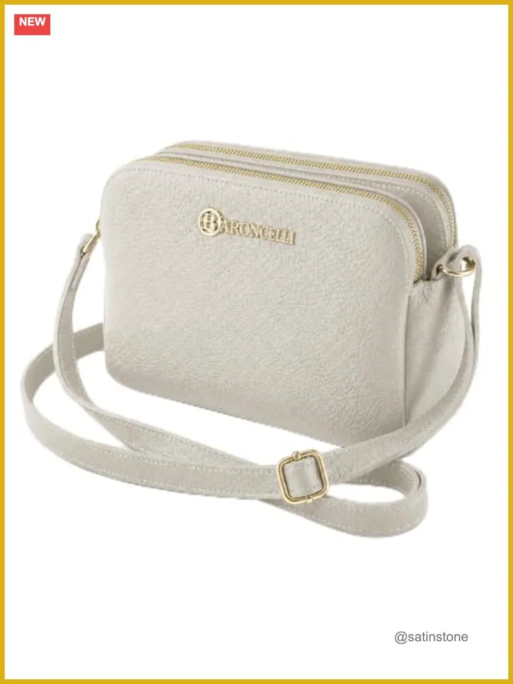 Handcrafted Italian Leather Crossbody Bag, 3-Compartment Design, Adjustable